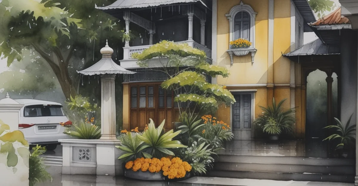 Bandra Mumbai sea-facing home decorated for the wedding under monsoon skies