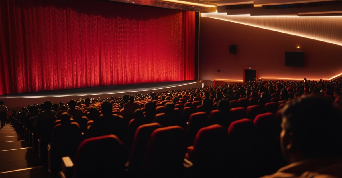 Packed Indian multiplex cinema hall with a full opening-weekend audience