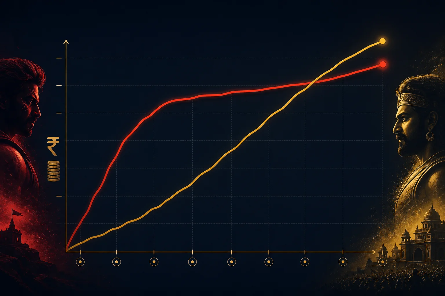 Chart comparing Spider-Man Brand New Day and The Odyssey India box office collection curves